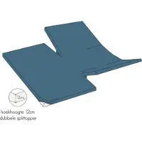 Kayori Dubbele Split Topper Hoeslaken Shizu Blauw (Percal)-160 x 210 cm