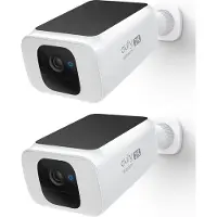 Eufy Spotlight IP-camera - Solocam S40 - Zwart en wit,Met geïntegreerd zonnepaneel (solar) - 2K - 2 stuks