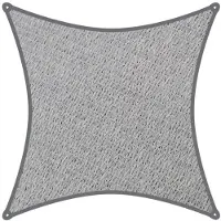 Coolaroo schaduwdoek vierkant 5,4x5,4m Grijs metset