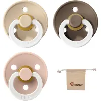 BIBS Fopspenen - Maat 2 6-18 maanden - Latex – Glow in the dark Blush – Vanilla – Dark Oak + Monkiezz speenzakje