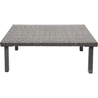Brulo - bijzettafel - loungetafel - salontafel - 80x50 cm - poly rattan