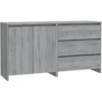 vidaXL 2 st Dressoirs bewerkt hout grijs sonoma eikenkleurig