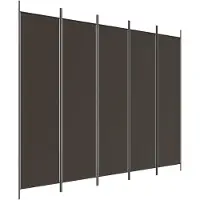 vidaXL Kamerscherm met 5 panelen 250x200 cm stof bruin