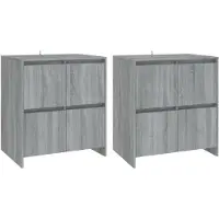 vidaXL Dressoirs 2 st 70x41x75 cm bewerkt hout grijs sonoma eikenkleur