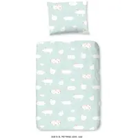 Good Morning Kinder Dekbedovertrek Katoen Petting Zoo - mint 140x200/220cm