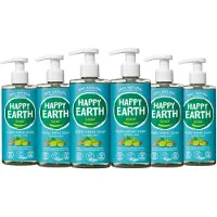 Happy Earth 6x 100% Natuurlijke Handzeep Cedar Lime 300 Ml