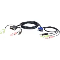 Aten VGA USB to DVI KVM Cable 3m - 3 m - USB - VGA - Zwart - Blauw - Groen - Roze - DVI - Mannelijk