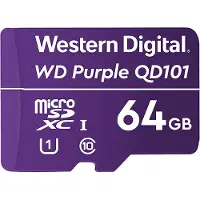 Western Digital WD Purple SC QD101, 64 GB, MicroSDXC, Klasse 10, Class 1 (U1), paars