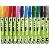Creativ Company Glas- en porseleinstiften kleur glitter, 12st.