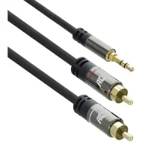 ACT 5 meter High Quality audio aansluitkabel 1x 3,5mm stereo jack male - 2x tulp male