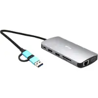 I-Tec - USB-C Nano Dock 2 x HDMI - VGA + Ethernet - USB-A - Kaartlezer - USB-C Oplaadpoort