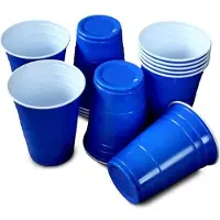 PETERS Grote Beer Pong Party Bekers - 80x Blauw. PLASTIC. GROOT. American. Bier-Spelletjes.