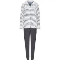 Rebelle dames huispak fleece - maat 40 - Schaduwstreep - grijs