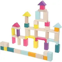 Cubika Wooden Construction Blocks 50 Pieces Veelkleurig