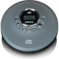 Lenco CD-400GY Discman - Draagbare CD-MP3 Speler met DAB+ en FM Radio - Anti-Shock bescherming en oplaadbare Batterij - Antraciet