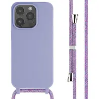 IMoshion Siliconen hoesje met koord voor de Apple iPhone 15 Pro - Paars