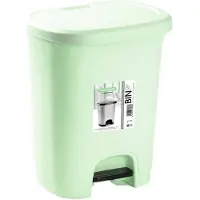 Forte Plastics 2x stuks kunststof afvalemmers/vuilnisemmers mintgroen 8 liter met pedaal - Pedaalemmers