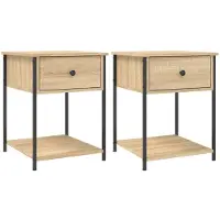 vidaXL Nachtkastjes 2 st 44x45x58 cm sonoma eikenkleurig