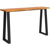 vidaXL Wandtafel met natuurlijke rand 140x40x80 cm massief acaciahout