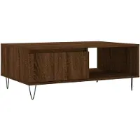 vidaXL Salontafel 90x60x35 cm bewerkt hout bruin eikenkleur