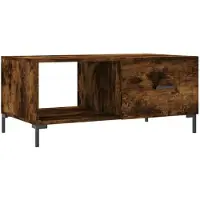 vidaXL Salontafel 90x50x40 cm bewerkt hout gerookt eikenkleurig