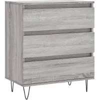 vidaXL Dressoir 60x35x70 cm bewerkt hout grijs sonoma eikenkleurig