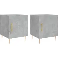 vidaXL Nachtkastjes 2 st 40x40x50 cm bewerkt hout betongrijs