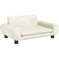 vidaXL Hondenmand 70x45x33 cm fluweel crèmekleurig