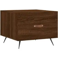 vidaXL Salontafel 50x50x40 cm bewerkt hout bruin eikenkleur