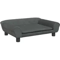vidaXL Kinderbank 70x45x26 cm fluweel donkergrijs