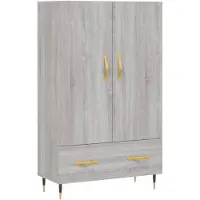 vidaXL Hoge kast 69,5x31x115 cm bewerkt hout grijs sonoma eikenkleurig