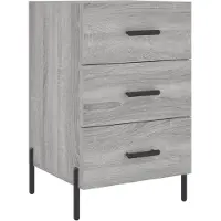 vidaXL Nachtkastje 40x40x66 cm bewerkt hout grijs sonoma eikenkleurig