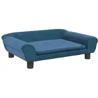 vidaXL Kinderbank 70x45x26 cm fluweel blauw