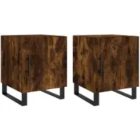 vidaXL Nachtkastjes 2 st 40x40x50 cm bewerkt hout gerookt eikenkleurig