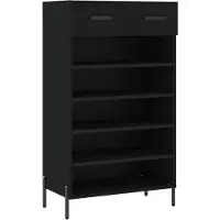 vidaXL Schoenenkast 60x35x105 cm bewerkt hout zwart