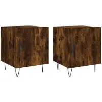 vidaXL Nachtkastjes 2 st 40x40x50 cm bewerkt hout gerookt eikenkleurig