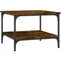 vidaXL Salontafel 55x55x40 cm bewerkt hout gerookt eikenkleurig