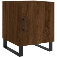 vidaXL Nachtkastje 40x40x50 cm bewerkt hout bruin eikenkleur