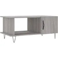 vidaXL Salontafel 90x50x40 cm bewerkt hout grijs sonoma eikenkleurig