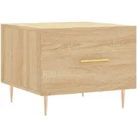 vidaXL Salontafel 50x50x35 cm bewerkt hout sonoma eikenkleurig