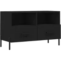 vidaXL Tv-meubel 80x36x50 cm bewerkt hout zwart