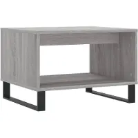 vidaXL Salontafel 60x50x40 cm bewerkt hout grijs sonoma eikenkleurig