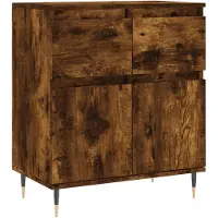 vidaXL Dressoir 60x35x70 cm bewerkt hout gerookt eikenkleurig