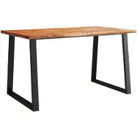 vidaXL Eettafel met natuurlijke rand 140x80x75 cm massief acaciahout