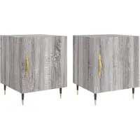 vidaXL Nachtkastjes 2 st 40x40x50 cm bewerkt hout grijs sonoma eiken