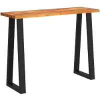 vidaXL Wandtafel met natuurlijke rand 110x35x80 cm massief acaciahout