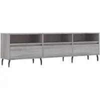 vidaXL Tv-meubel 150x30x44,5 cm bewerkt hout grijs sonoma eikenkleurig