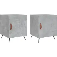vidaXL Nachtkastjes 2 st 40x40x50 cm bewerkt hout betongrijs