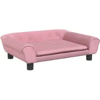 vidaXL Kinderbank 70x45x26 cm fluweel roze