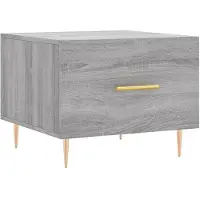 vidaXL Salontafel 50x50x40 cm bewerkt hout grijs sonoma eiken